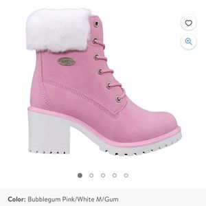 Women Barbie Bubble Gum Pink Lugz Fur Oxford Boot